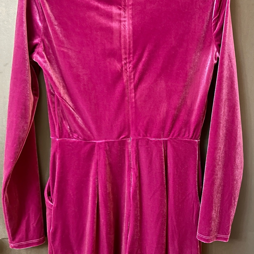 From Candies, berry-colored long-sleeve velvet romper. Sz S Excellent Condition - Picture 5 of 9